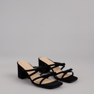 All Day Cute Bow Strap Block Heel Mules