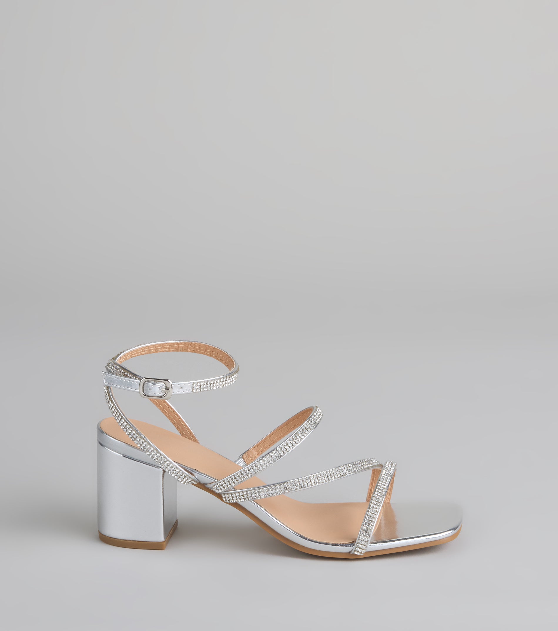 Made You Sparkle Rhinestone Block Heels - Image 2