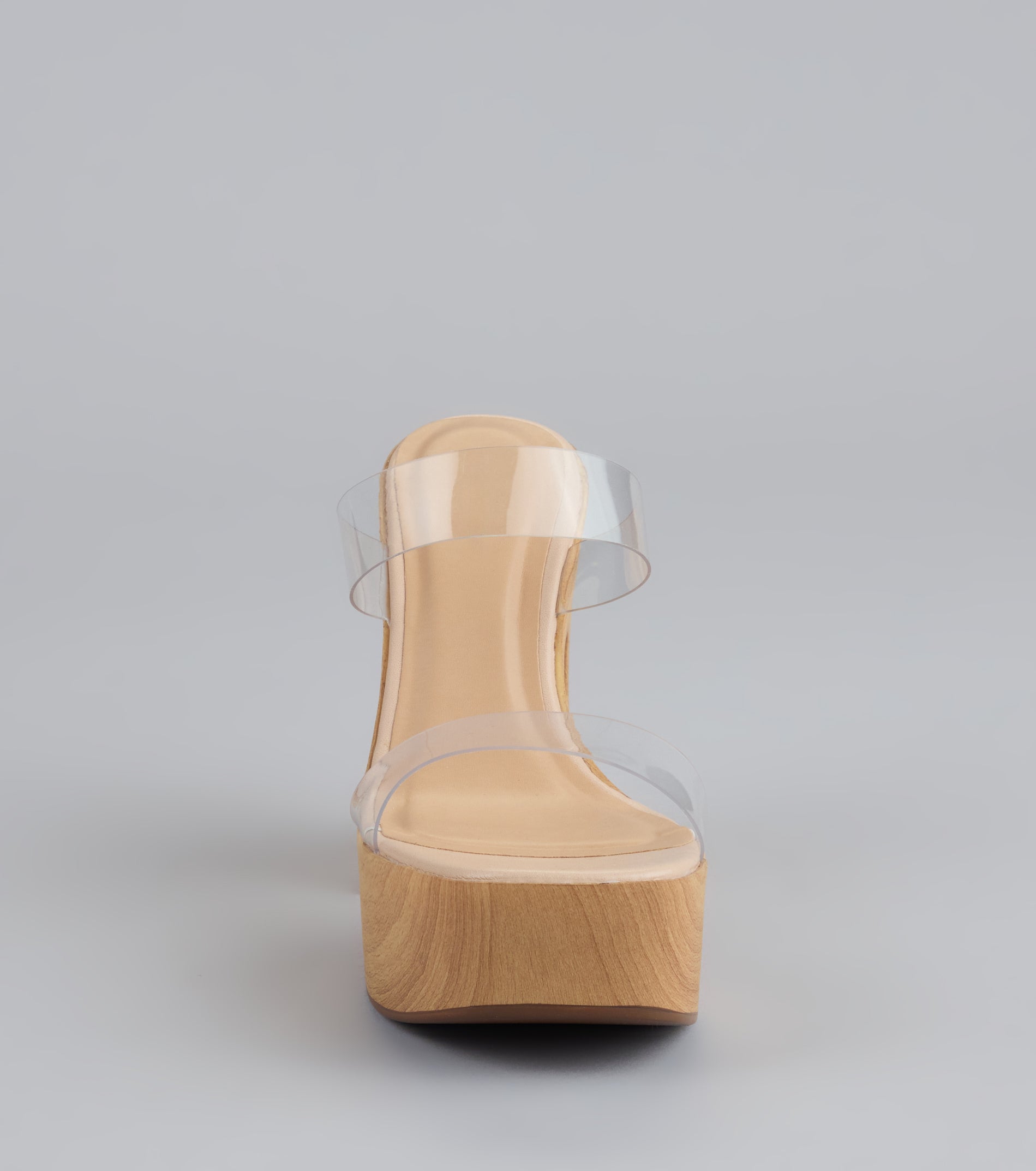 Walk Tall Clear Strap Platform Block Heels - Image 3