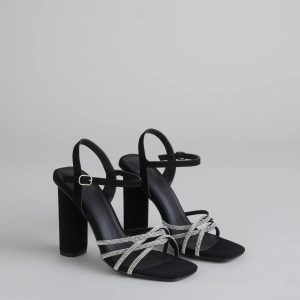 Glow Getter Twisted Rhinestone Heels