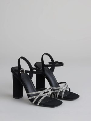 Glow Getter Twisted Rhinestone Heels