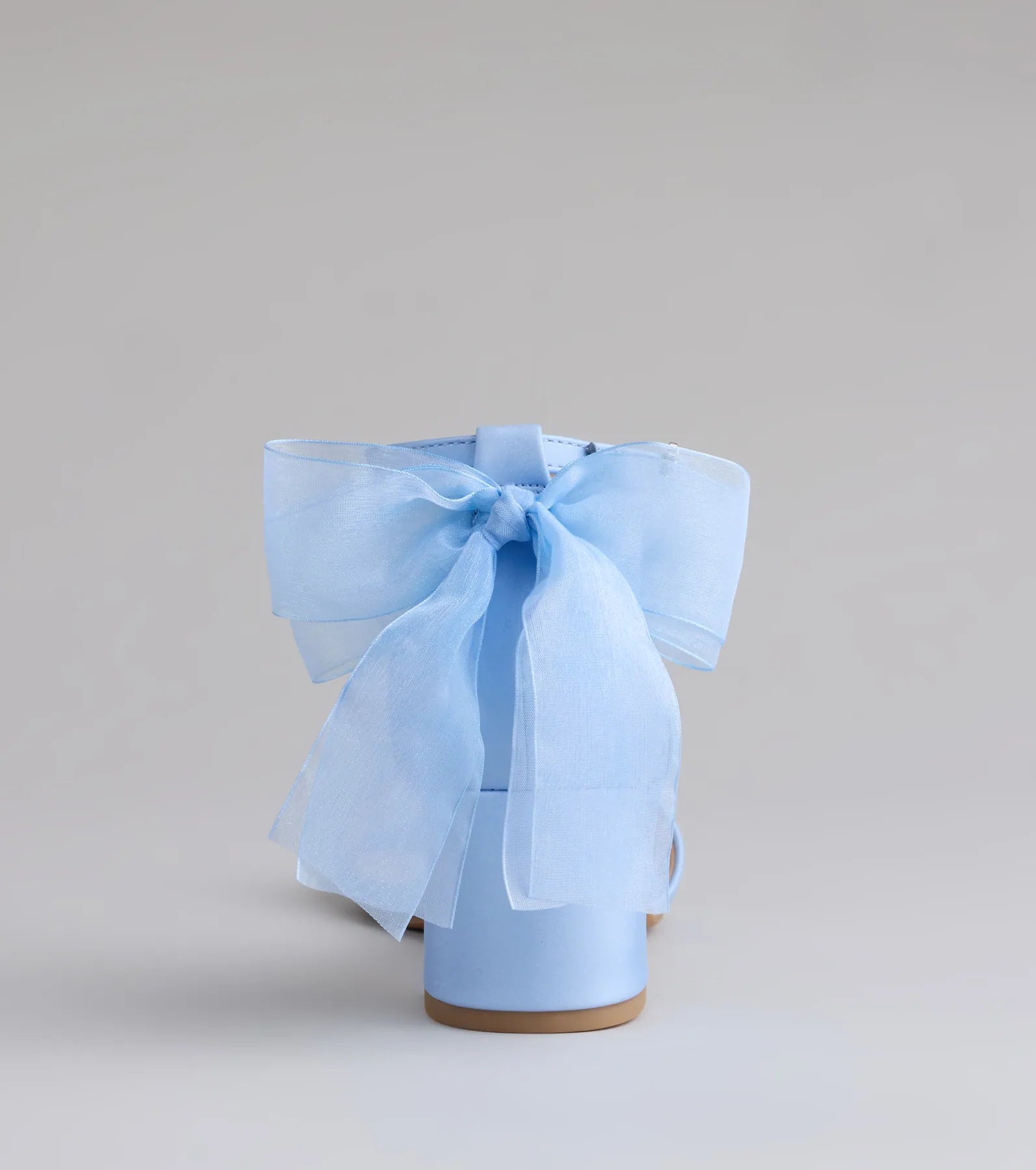 So Pretty Chiffon Bow Satin Block Heels - Image 12