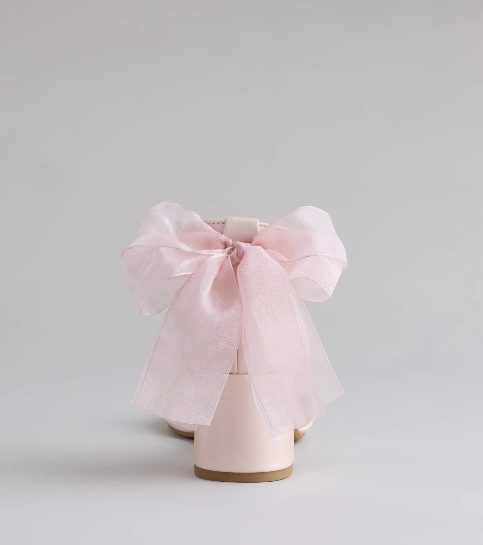 So Pretty Chiffon Bow Satin Block Heels - Image 8