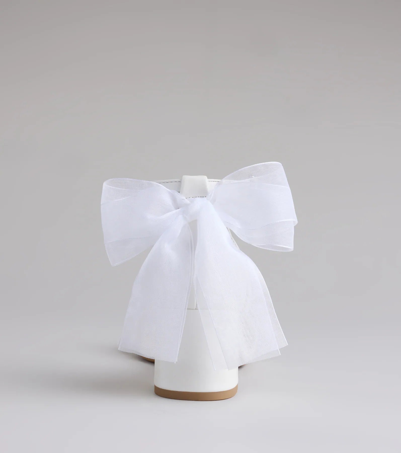 So Pretty Chiffon Bow Satin Block Heels - Image 4