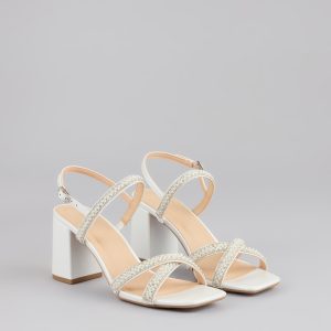 Shine All Night Pearl Rhinestone Block Heels