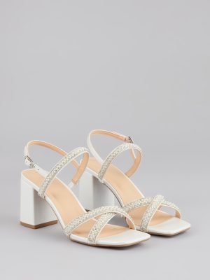 Shine All Night Pearl Rhinestone Block Heels