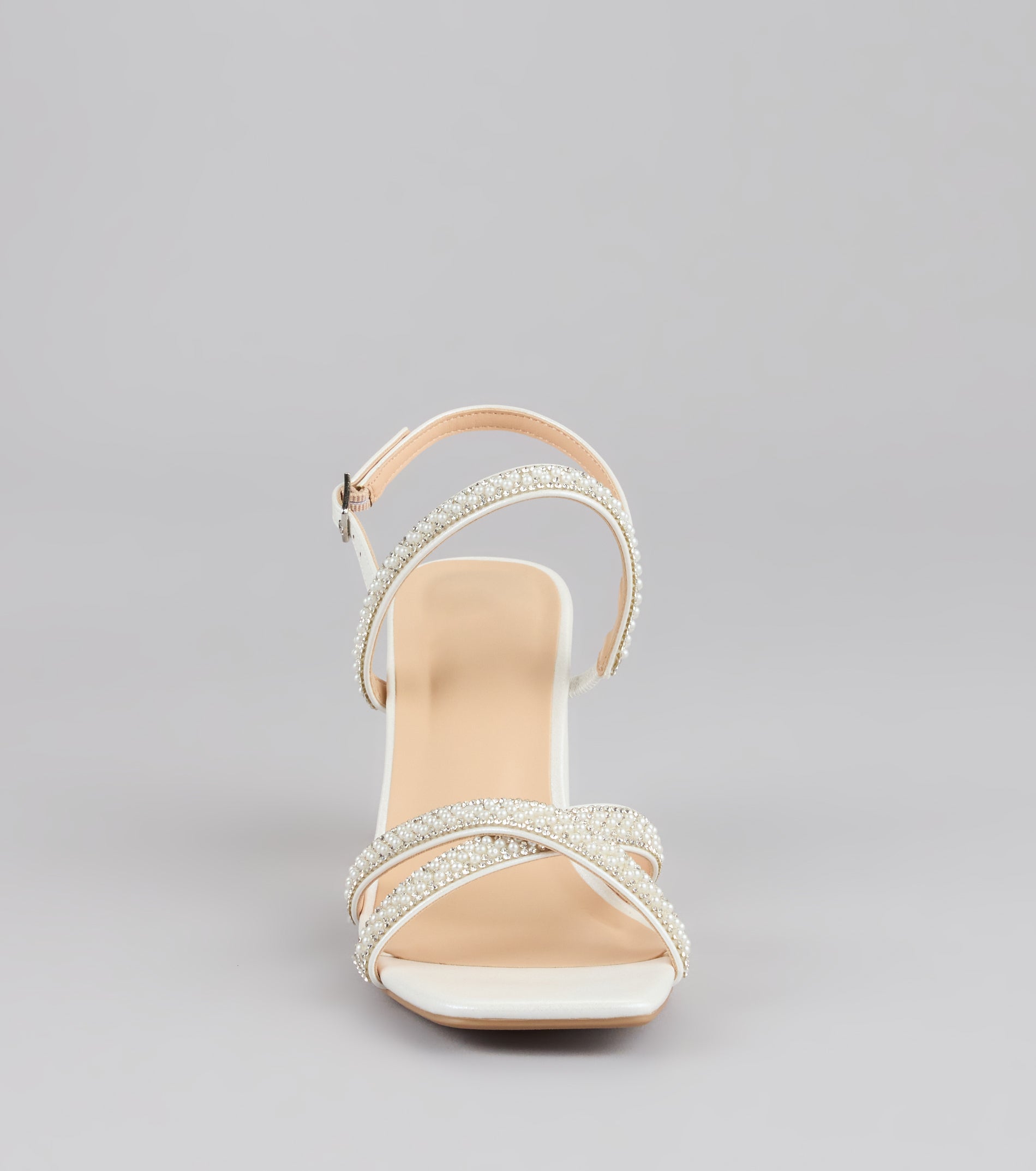 Shine All Night Pearl Rhinestone Block Heels - Image 3