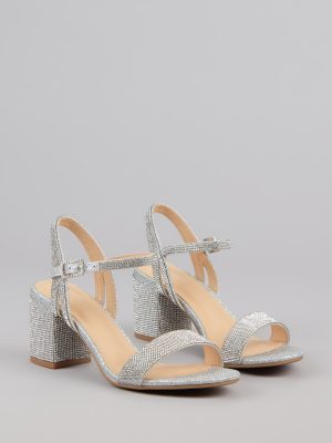 Step Into Sparkle Rhinestone Block Heels