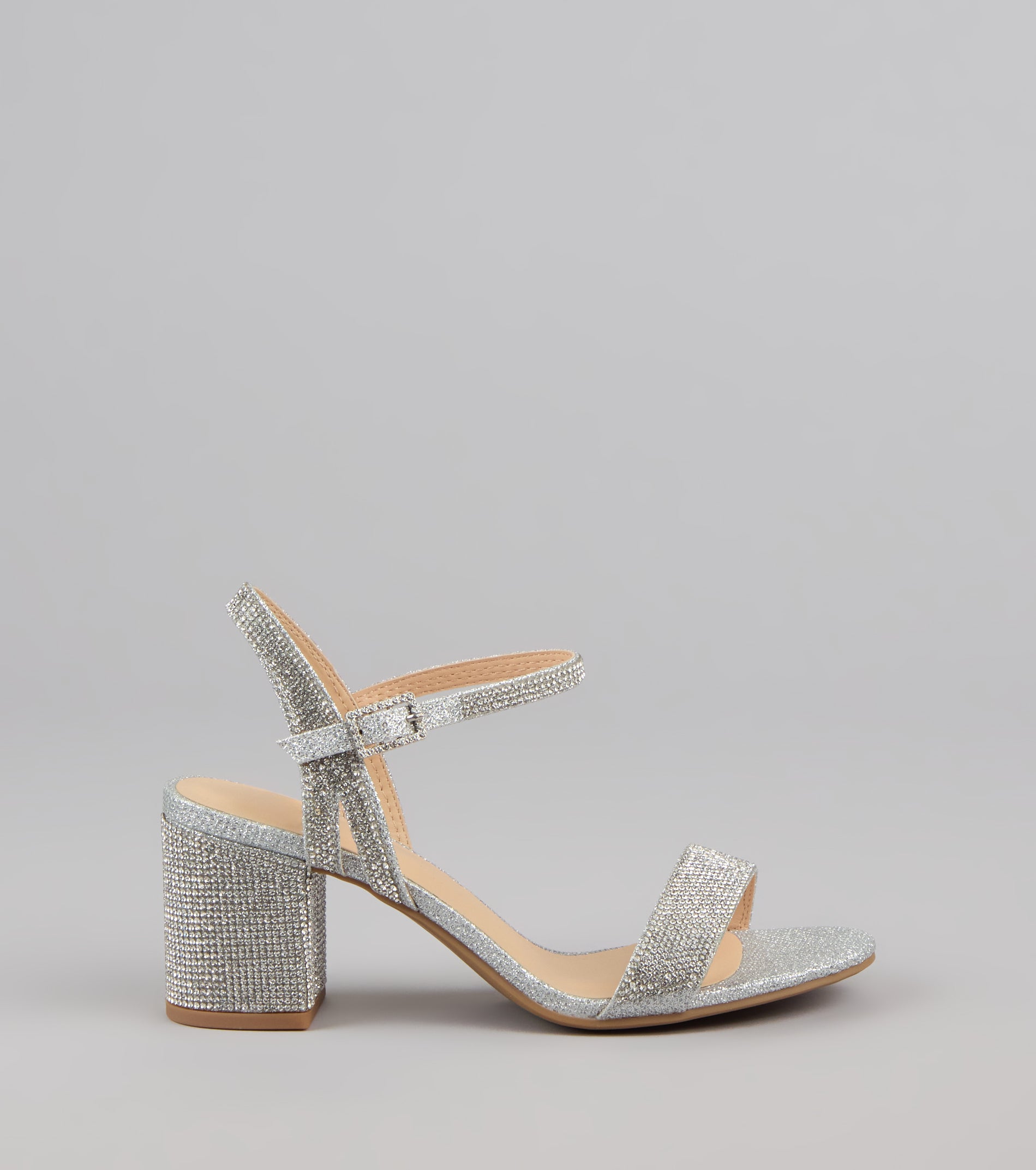 Step Into Sparkle Rhinestone Block Heels - Image 2