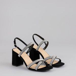 Night Luxe Rhinestone Block Heels