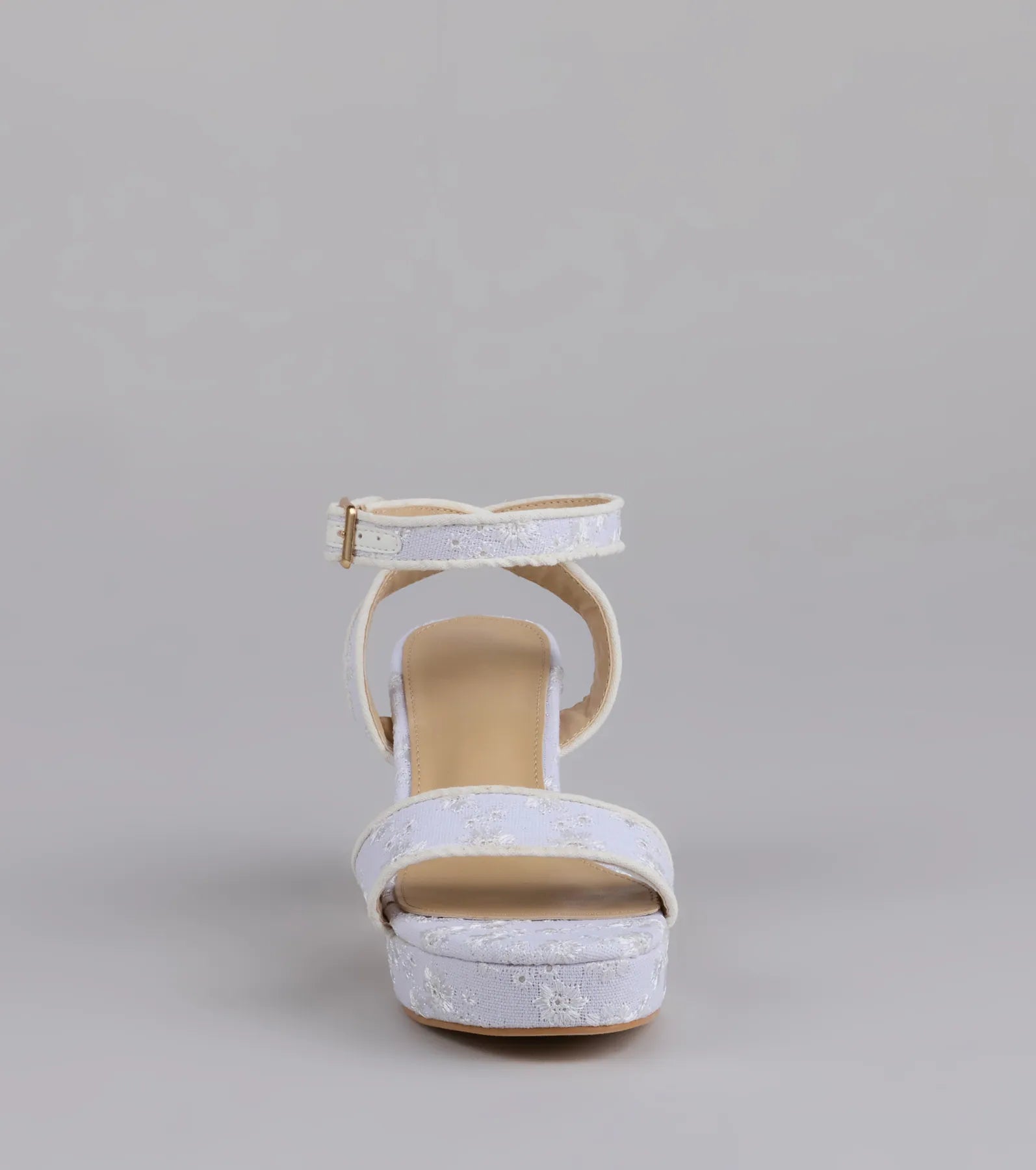 Stroll The Town Eyelet Platform Block Heels - Image 7