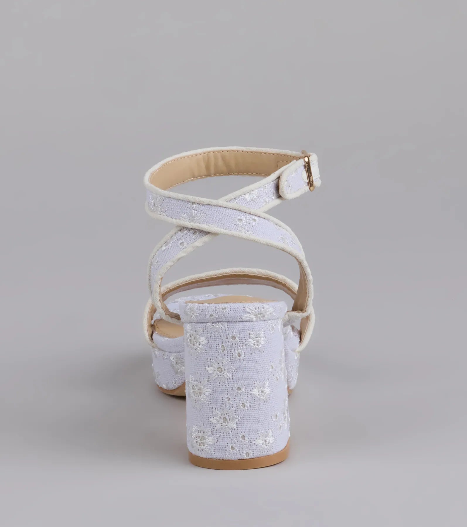 Stroll The Town Eyelet Platform Block Heels - Image 8