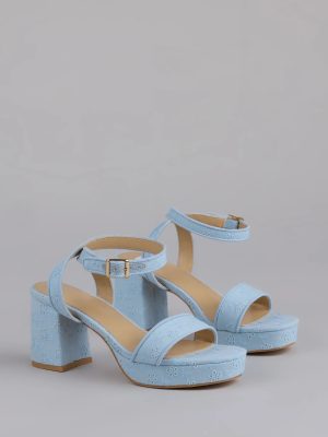 Stroll The Town Eyelet Platform Block Heels