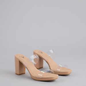 Admiring Looks PVC Platform Mules