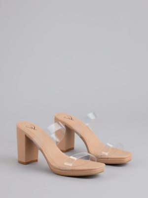 Admiring Looks PVC Platform Mules