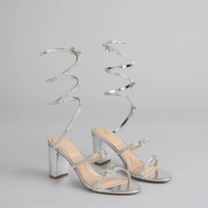 Spiral Stunner Bow Wrap Heels