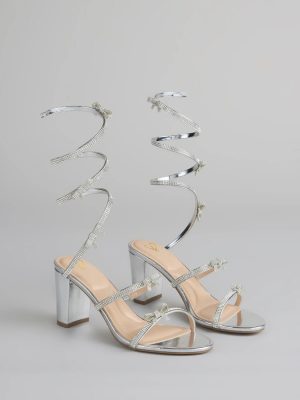 Spiral Stunner Bow Wrap Heels