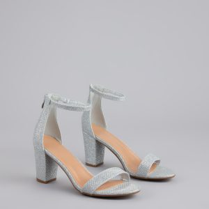 Cue The Compliments Glitter Block Heels