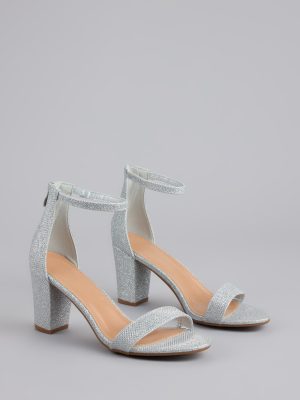 Cue The Compliments Glitter Block Heels