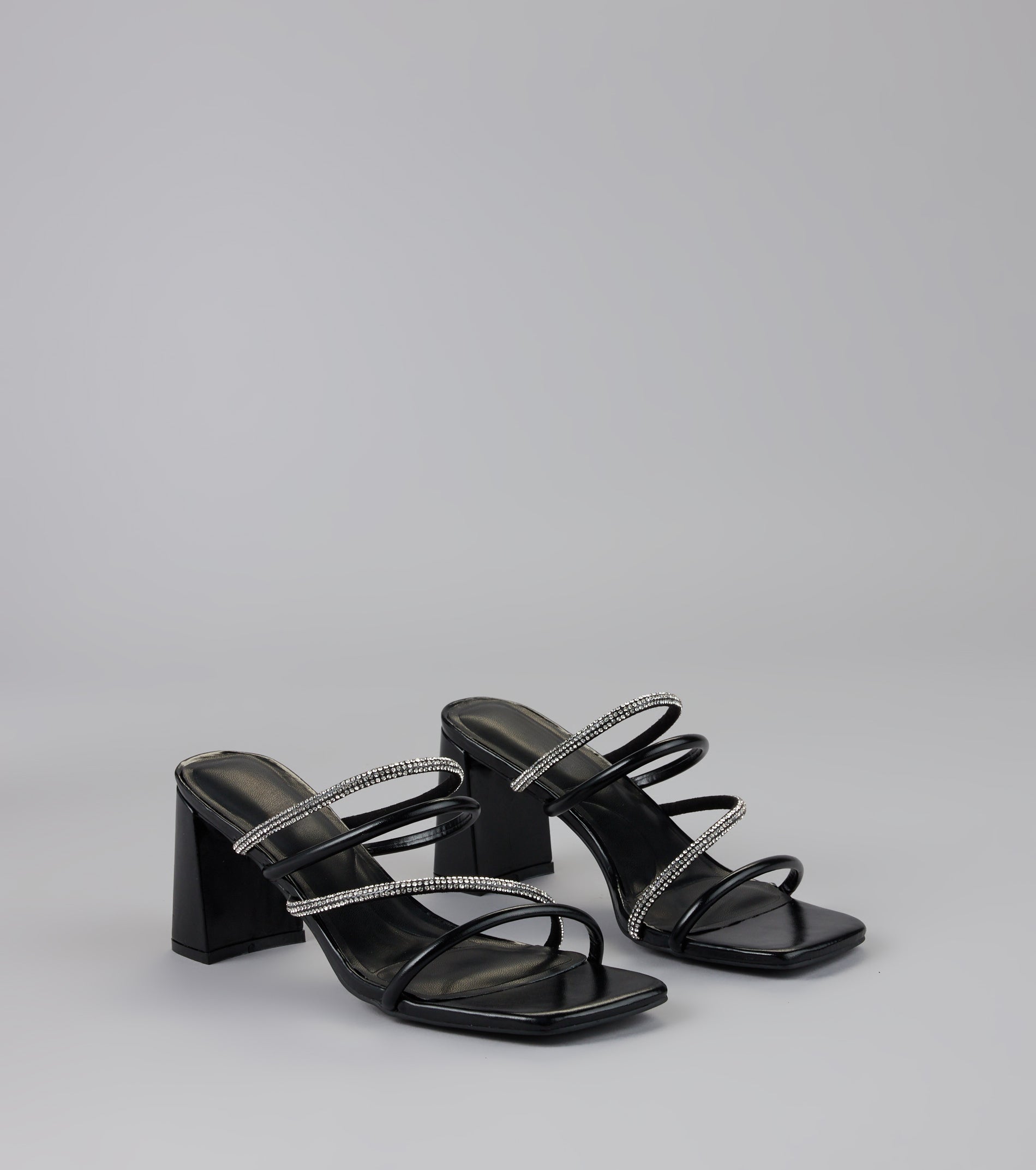 Strut In Style Rhinestone Block Heels - Image 6