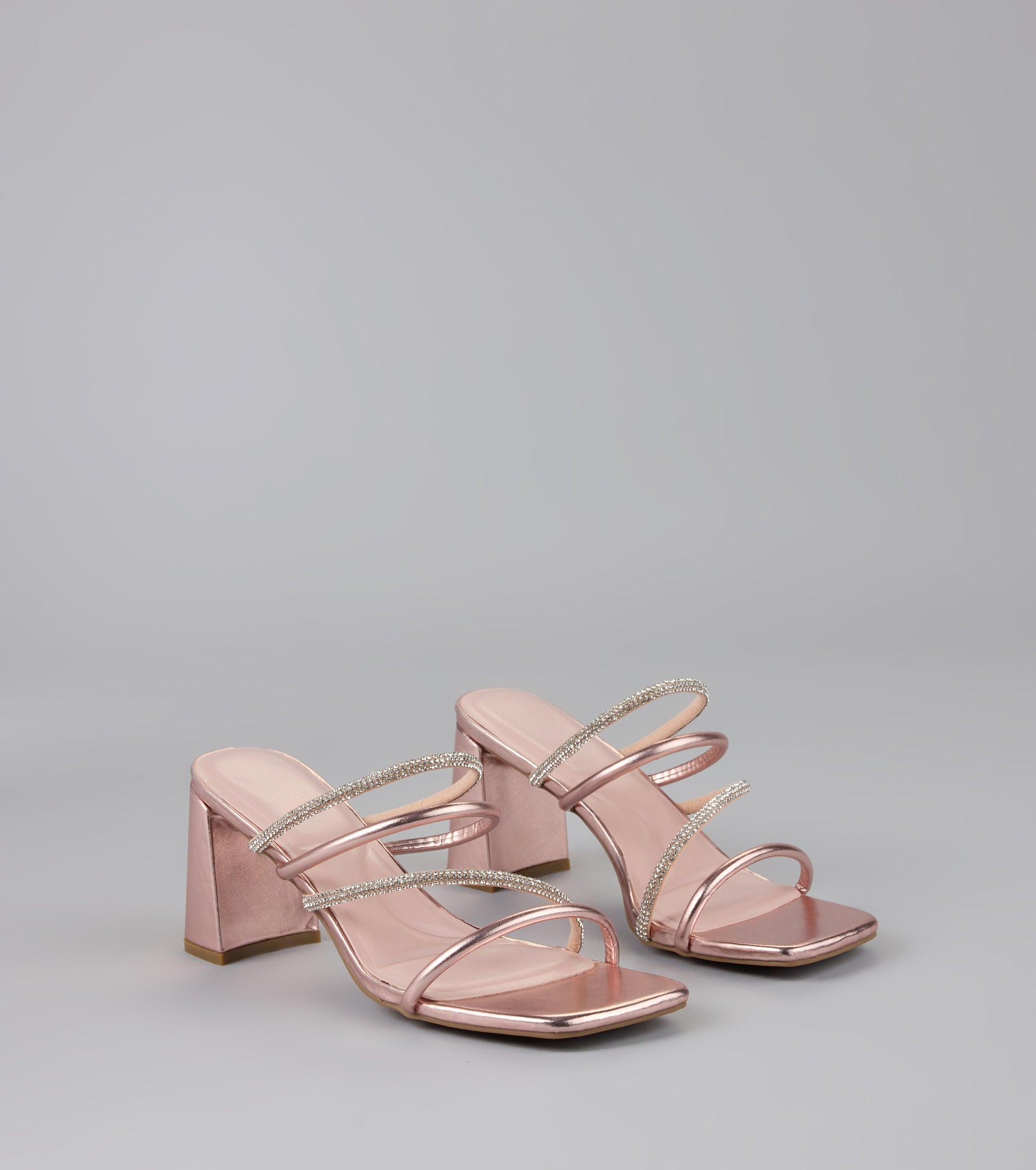 Strut In Style Rhinestone Block Heels