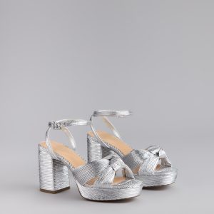 Shimmer Steps Metallic Block Heels