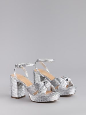 Shimmer Steps Metallic Block Heels