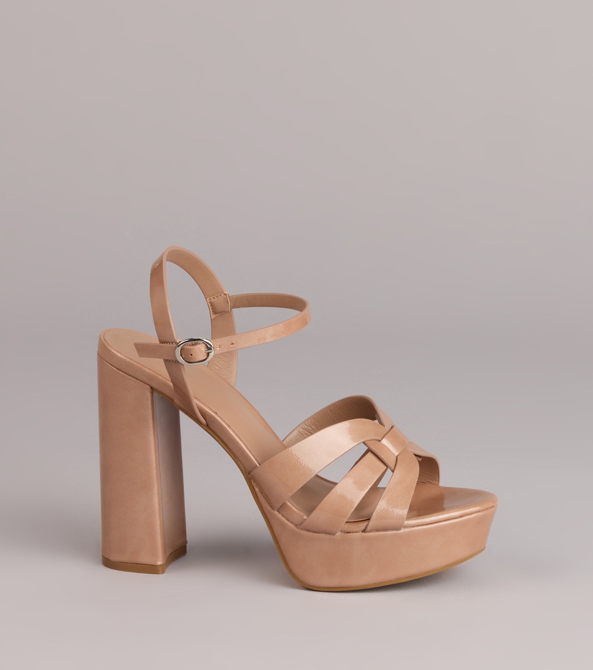 Glossed Up Patent Strappy Platform Heels - Image 10