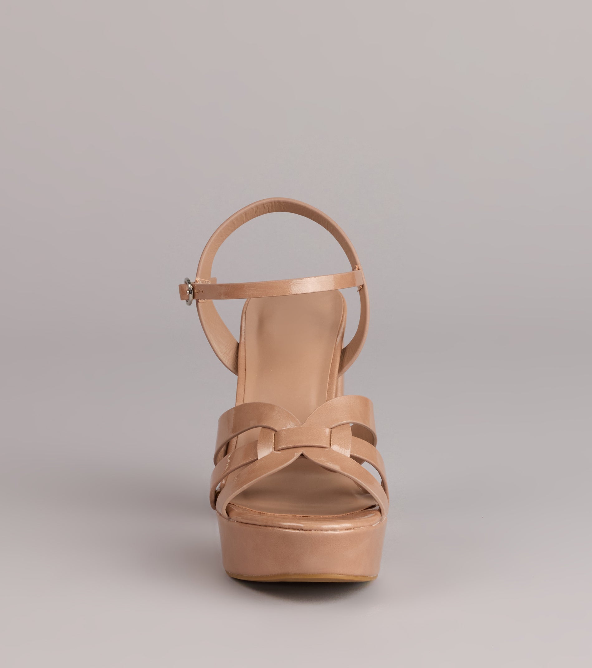 Glossed Up Patent Strappy Platform Heels - Image 11
