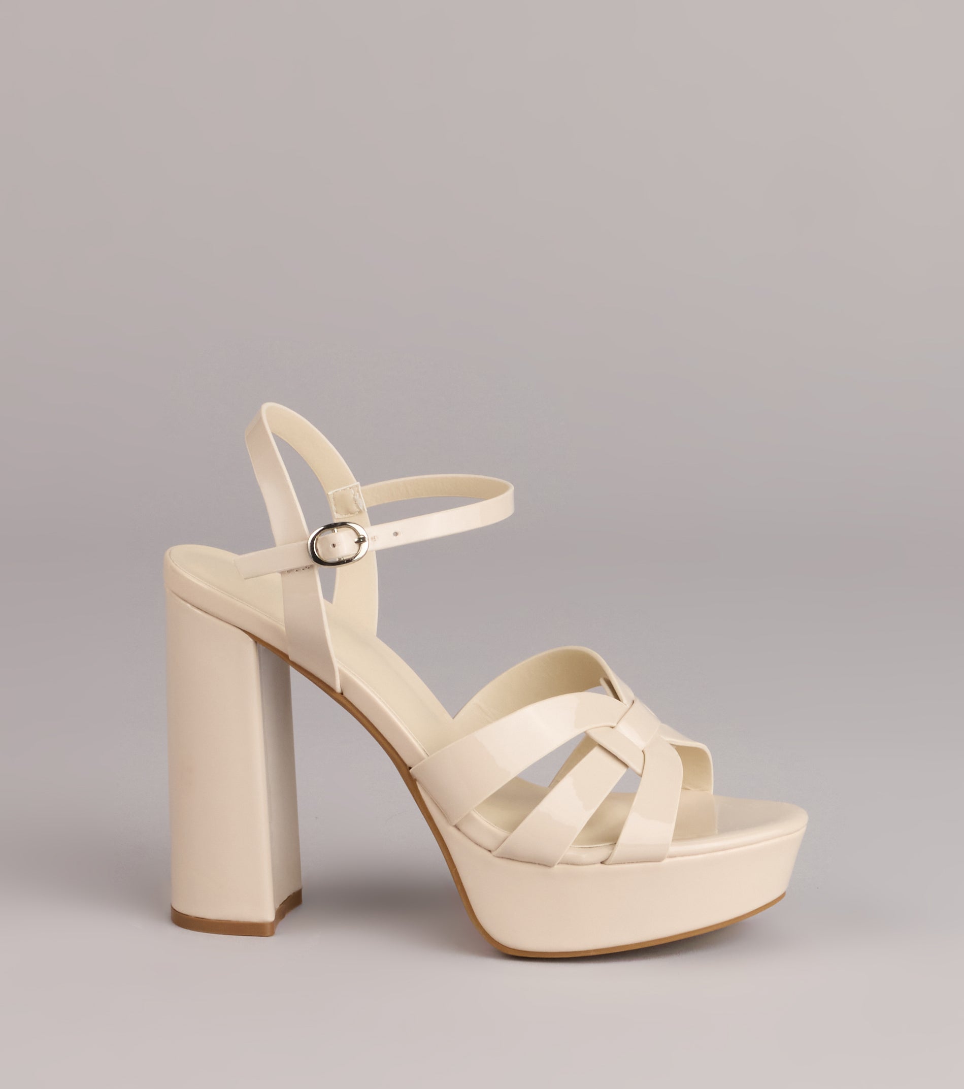 Glossed Up Patent Strappy Platform Heels - Image 6