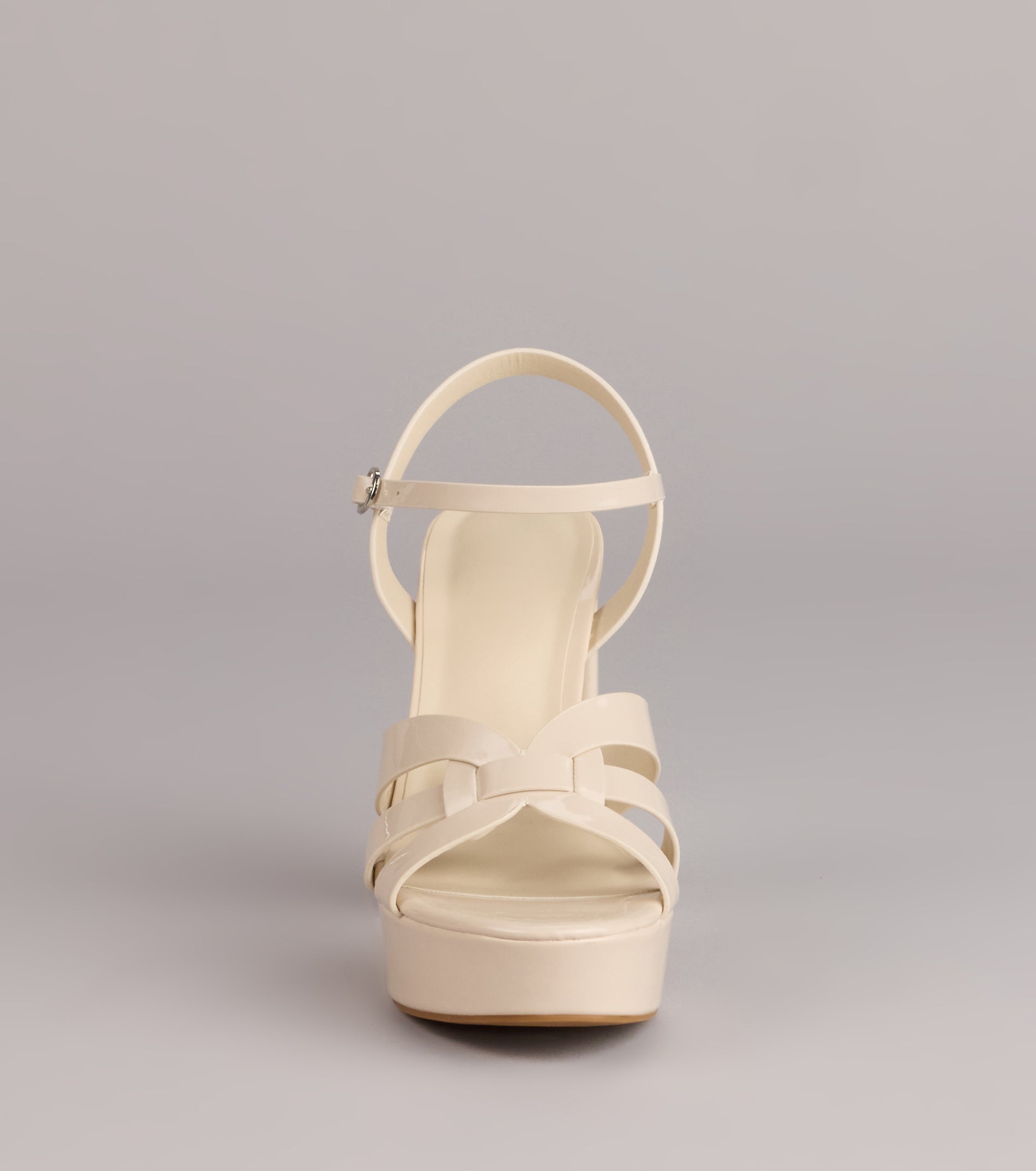 Glossed Up Patent Strappy Platform Heels - Image 7