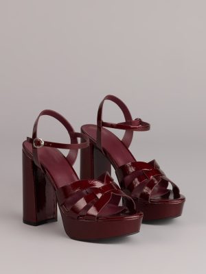Glossed Up Patent Strappy Platform Heels
