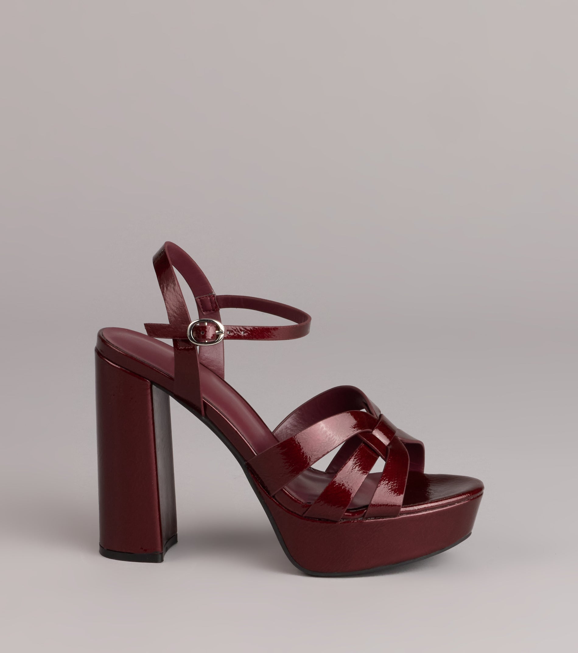 Glossed Up Patent Strappy Platform Heels - Image 2