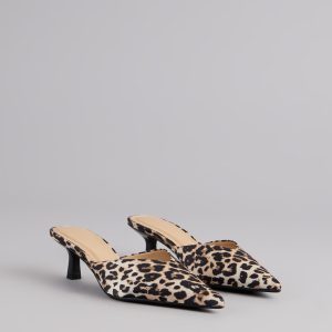 Sassy Steps Leopard Kitten Mules