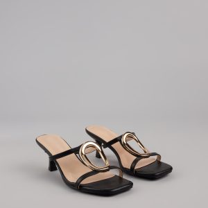 Sassy Sleek Square Toe Kitten Heels