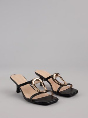 Sassy Sleek Square Toe Kitten Heels