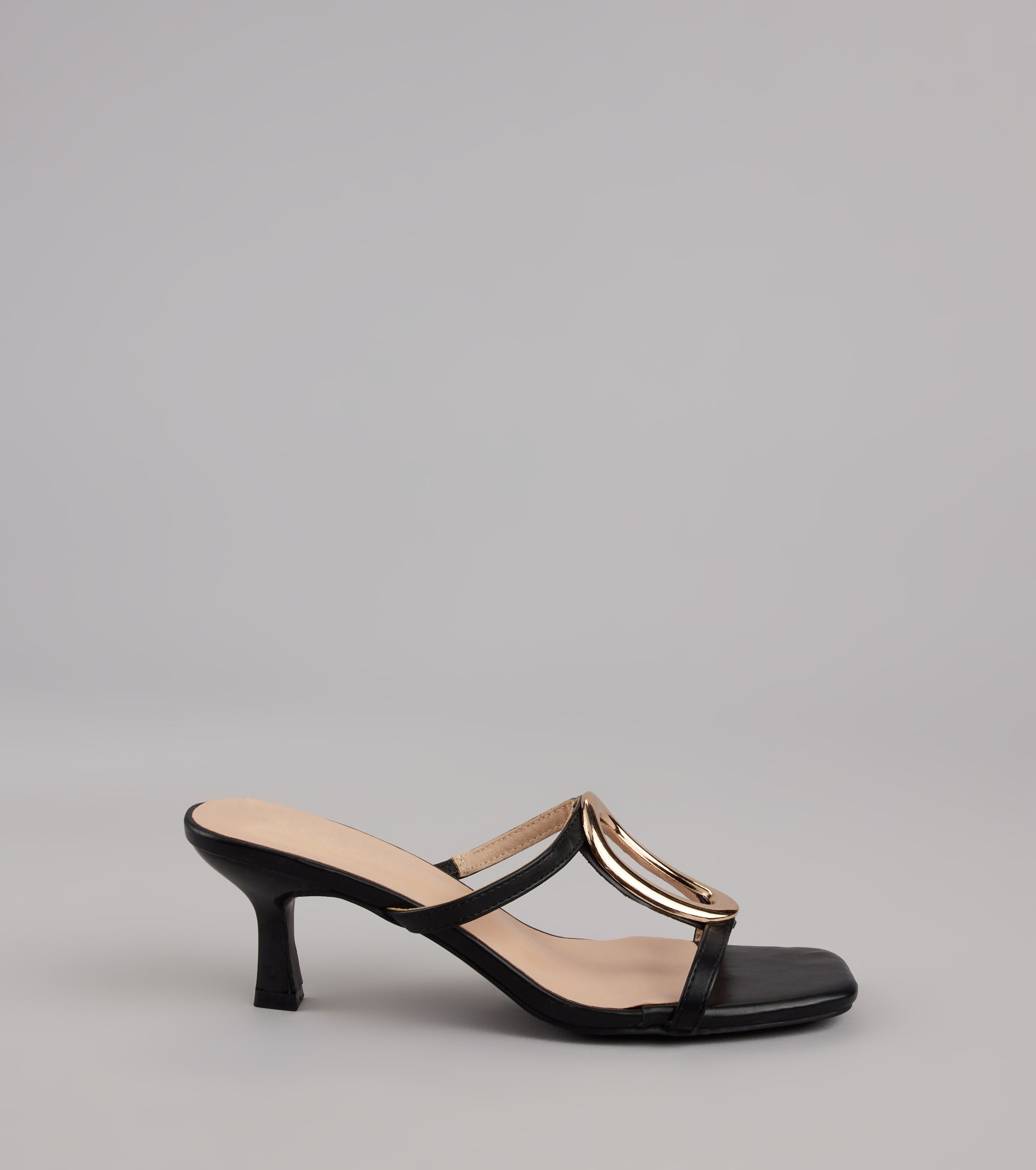 Sassy Sleek Square Toe Kitten Heels - Image 2