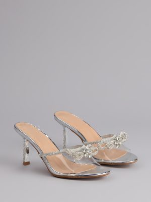 All About Glamour Rhinestone Bow Heels