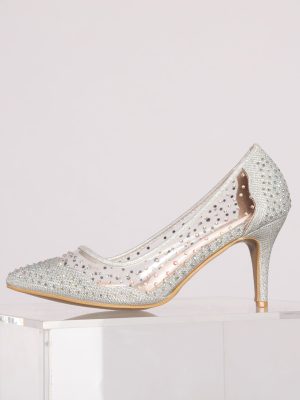 Glitzy And Glamorous Glitter Mesh Pumps