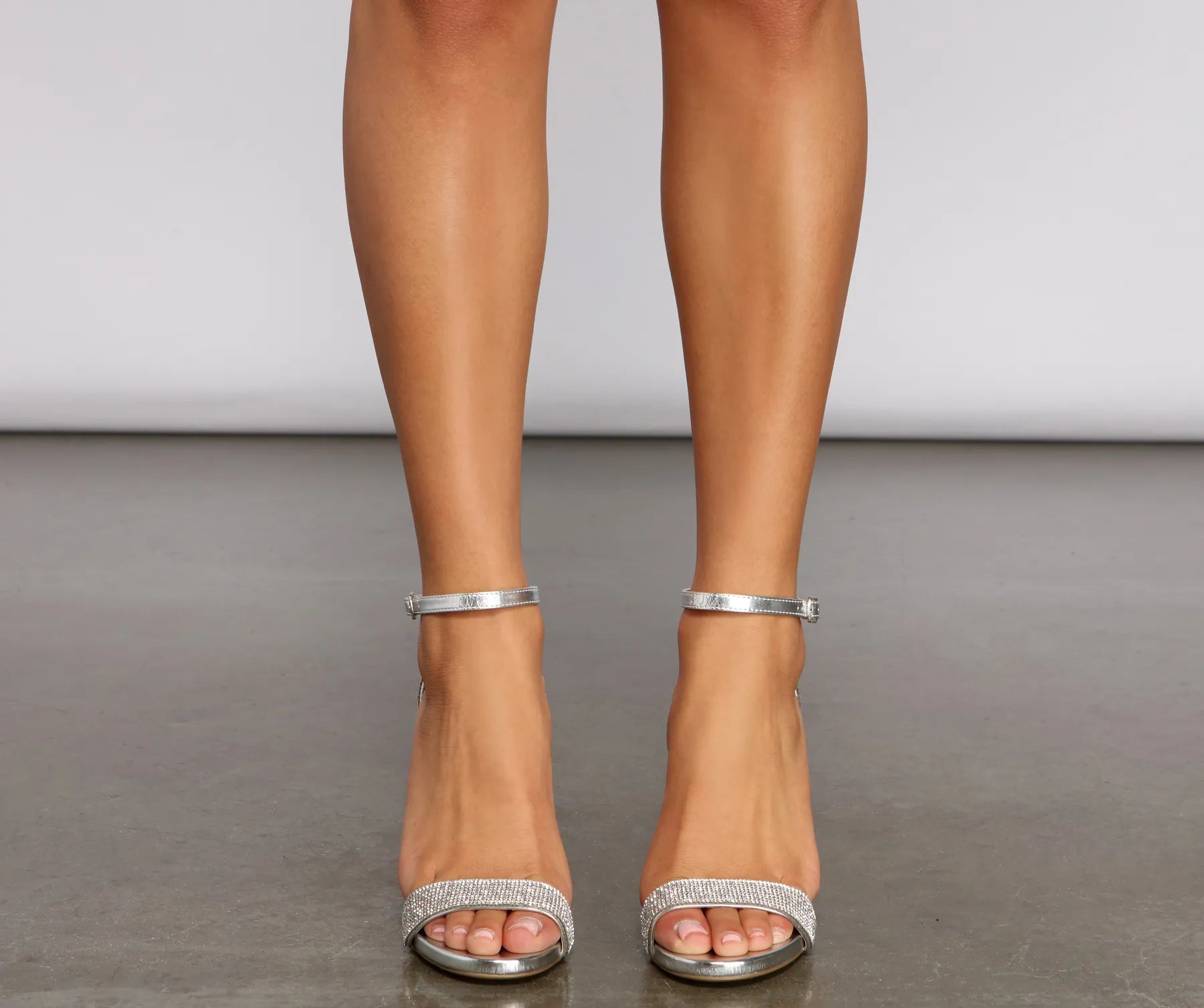 Luxe Glow Rhinestone Glitter Block Heels - Image 3