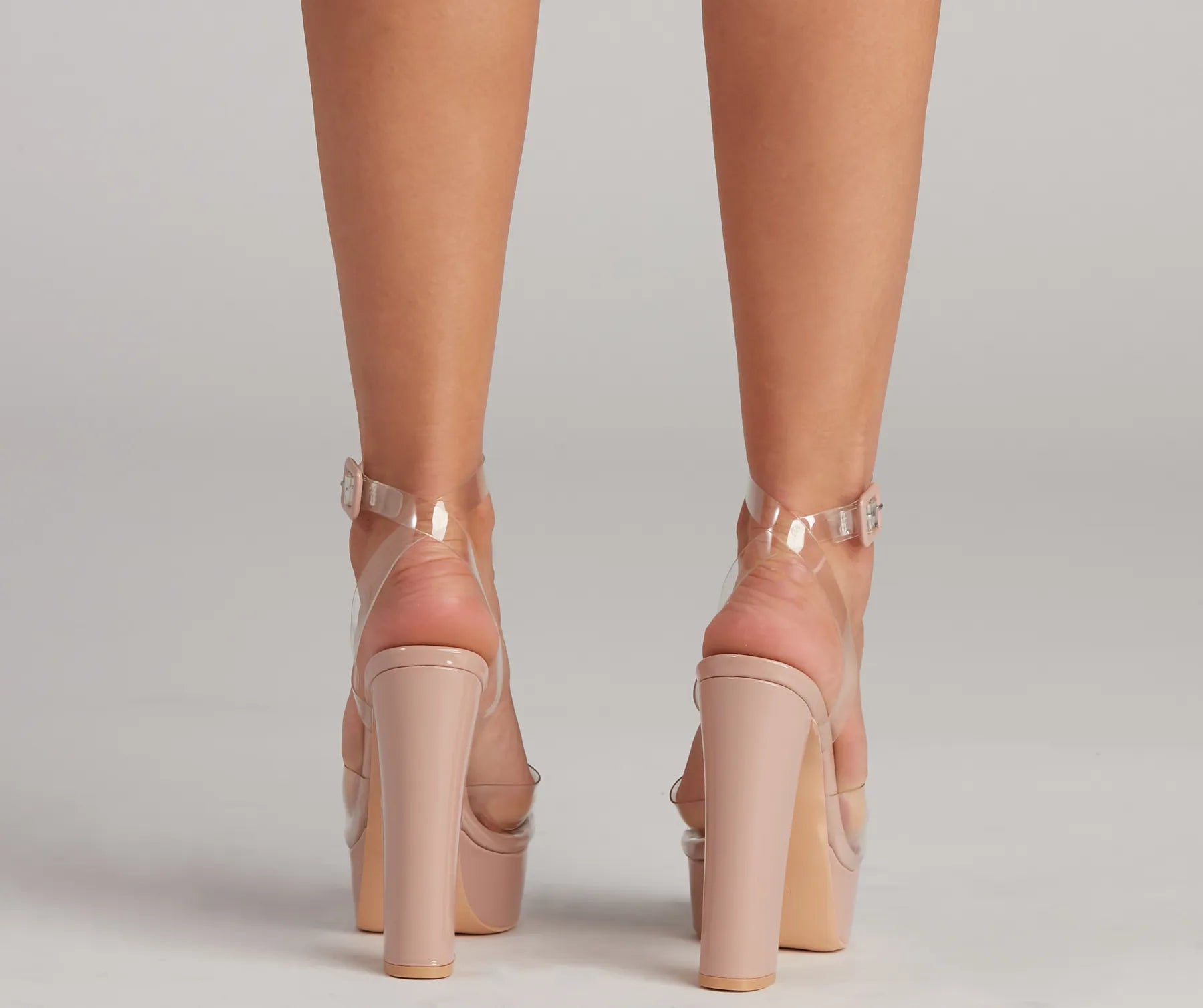 A Little Boost PVC Block Platform Heels - Image 4
