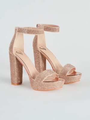 Stroke Of Midnight Rhinestone Heels