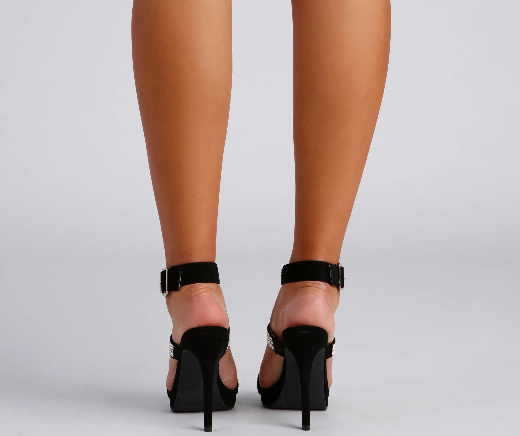 Divine Shine Nubuck Caged Stiletto Heels - Image 4
