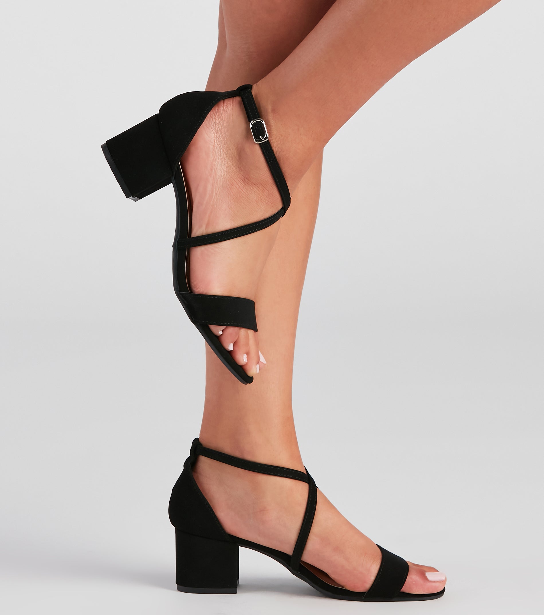 Cross Paths Nubuck Block Heels - Image 2