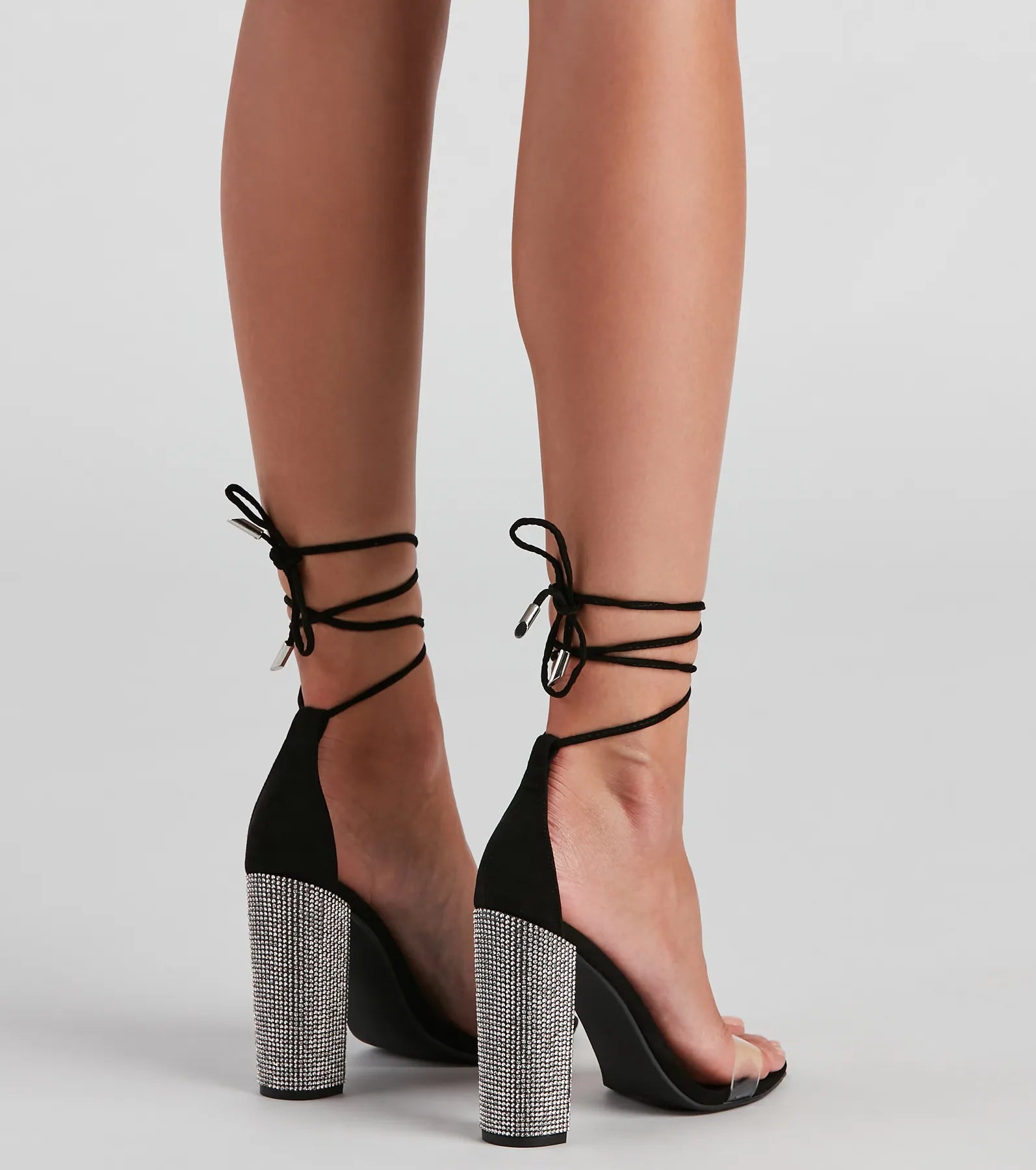 Glam Exit Lace-Up Block Heels - Image 4