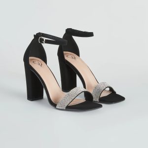 Sparkling Beauty Rhinestone Block Heels