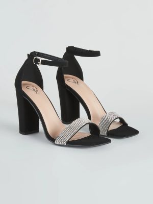 Sparkling Beauty Rhinestone Block Heels