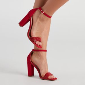 Stunning Steps Rhinestone Block Heels