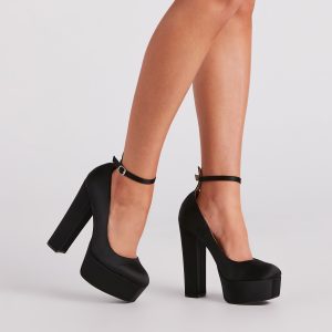 Strides Of Sass Satin Platform Pumps