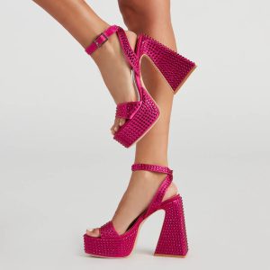 Disco Queen Rhinestone Block Heels